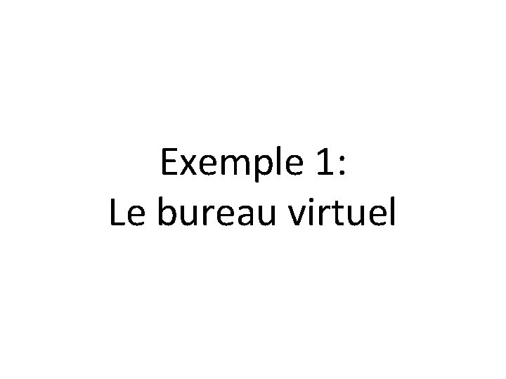 Exemple 1: Le bureau virtuel 