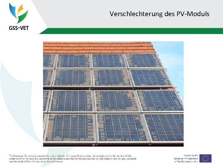 Verschlechterung des PV-Moduls 