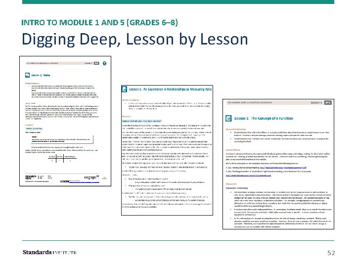 INTRO TO MODULE 1 AND 5 (GRADES 6– 8) Digging Deep, Lesson by Lesson