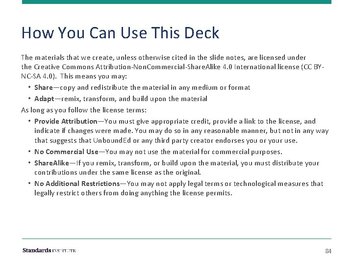 How You Can Use This Deck The materials that we create, unless otherwise cited