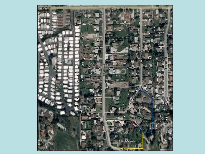 LOCAL GEOCODING EXAMPLES Google Earth Ex: Sunburst Drive, El Cajon, CA 92021 