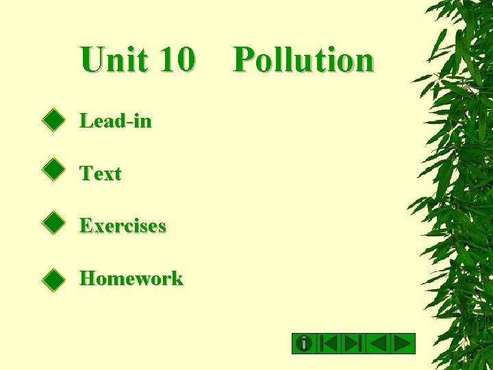 Unit 10 Pollution Lead-in Text Exercises Homework 