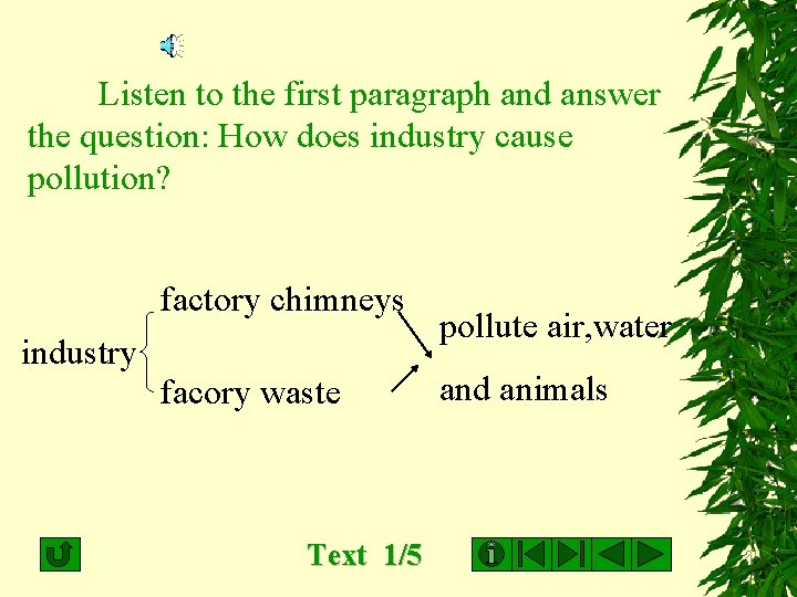  Listen to the first paragraph and answer the question: How does industry cause