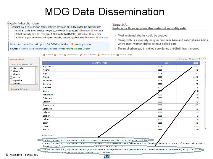 MDG Data Dissemination © Metadata Technology 