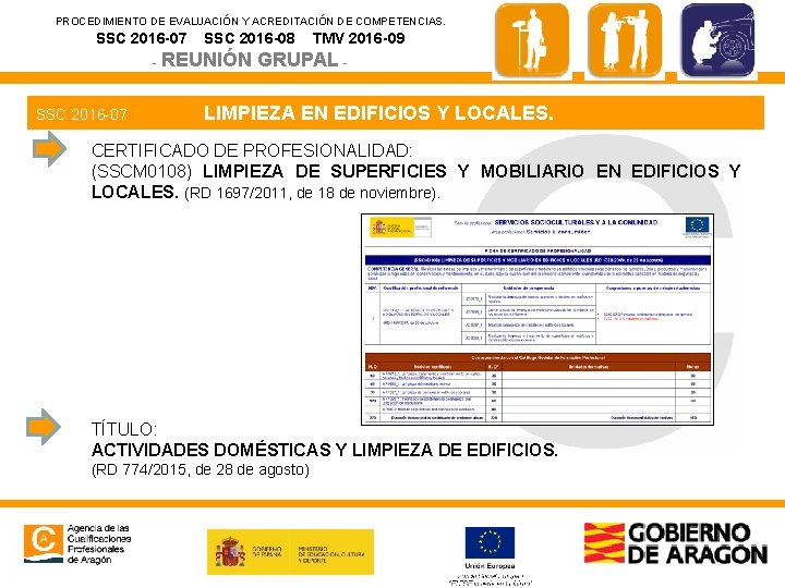 PROCEDIMIENTO DE EVALUACIÓN Y ACREDITACIÓN DE COMPETENCIAS. SSC 2016 -07 SSC 2016 -08 -
