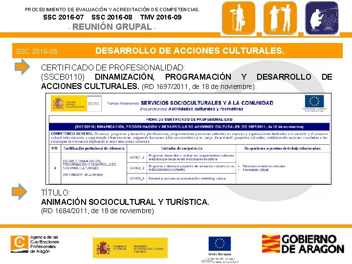 PROCEDIMIENTO DE EVALUACIÓN Y ACREDITACIÓN DE COMPETENCIAS. SSC 2016 -07 SSC 2016 -08 -