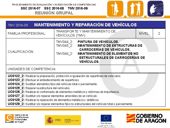 PROCEDIMIENTO DE EVALUACIÓN Y ACREDITACIÓN DE COMPETENCIAS. SSC 2016 -07 SSC 2016 -08 -