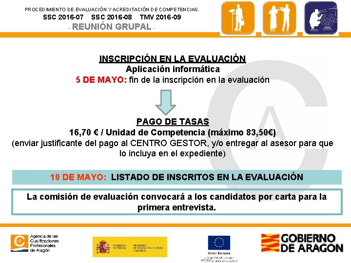 PROCEDIMIENTO DE EVALUACIÓN Y ACREDITACIÓN DE COMPETENCIAS. SSC 2016 -07 SSC 2016 -08 -