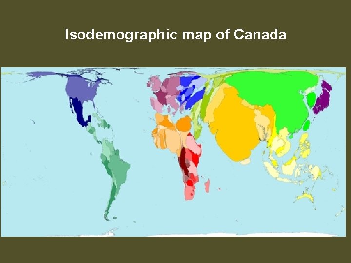 Isodemographic map of Canada 