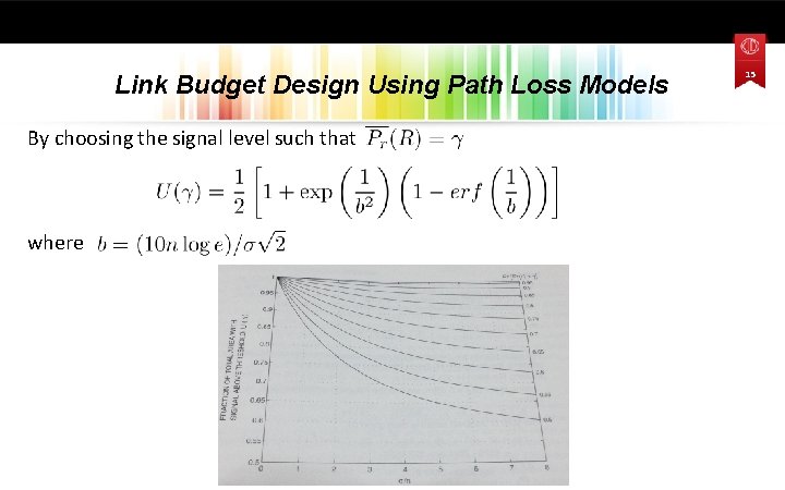 Link Budget Design Using Path Loss Models By choosing the signal level such that