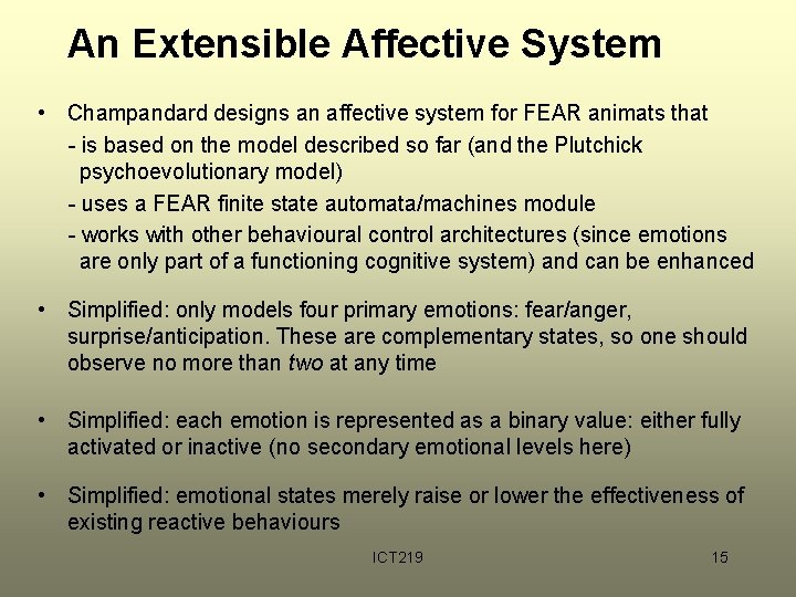 An Extensible Affective System • Champandard designs an affective system for FEAR animats that An Extensible Affective System • Champandard designs an affective system for FEAR animats that