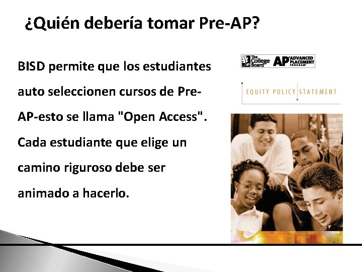 ¿Quién debería tomar Pre-AP? BISD permite que los estudiantes auto seleccionen cursos de Pre.