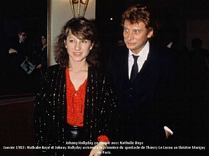 Johnny Hallyday en couple avec Nathalie Baye Janvier 1983 : Nathalie Baye et Johnny