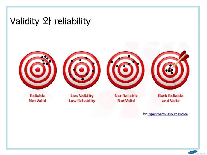 Validity 와 reliability 