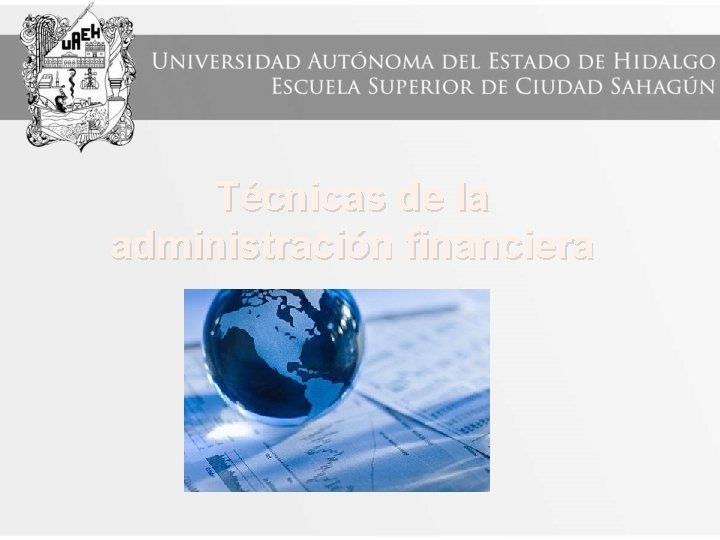 Técnicas de la administración financiera 