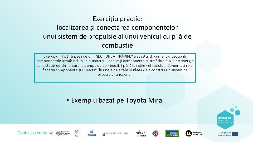 Exercițiu practic: localizarea și conectarea componentelor unui sistem de propulsie al unui vehicul cu Exercițiu practic: localizarea și conectarea componentelor unui sistem de propulsie al unui vehicul cu