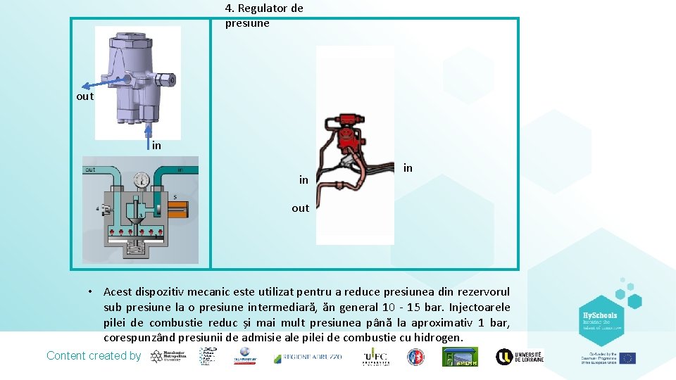 4. Regulator de presiune out in in in out • Acest dispozitiv mecanic este 4. Regulator de presiune out in in in out • Acest dispozitiv mecanic este