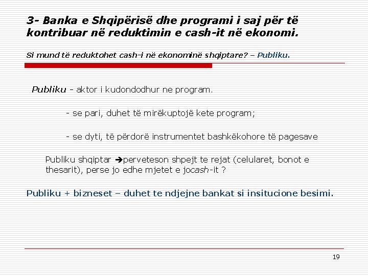 3 - Banka e Shqipërisë dhe programi i saj për të kontribuar në reduktimin