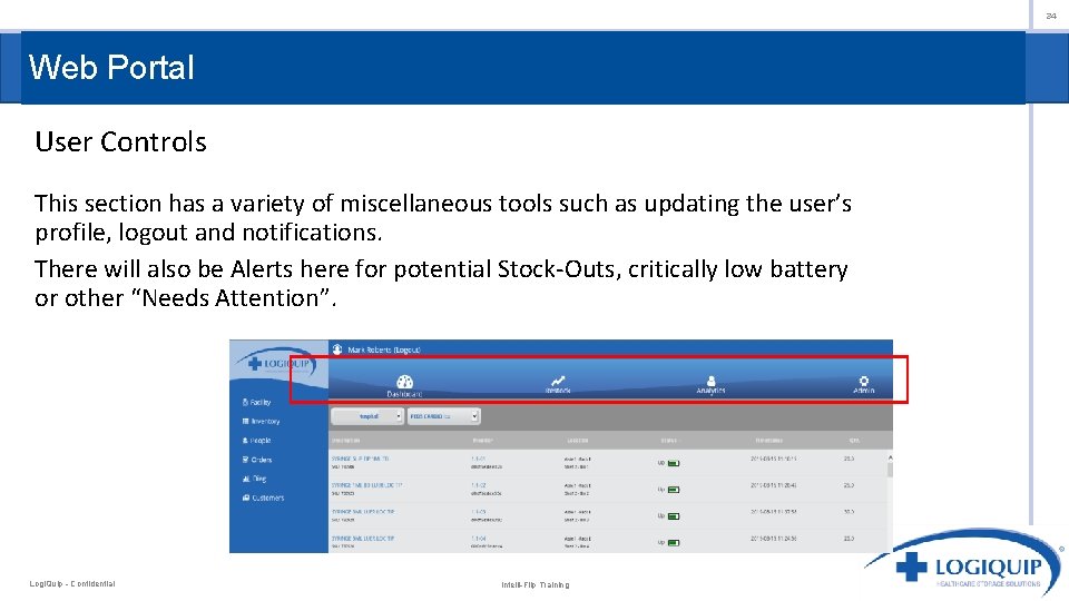 34 Web Portal User Controls This section has a variety of miscellaneous tools such