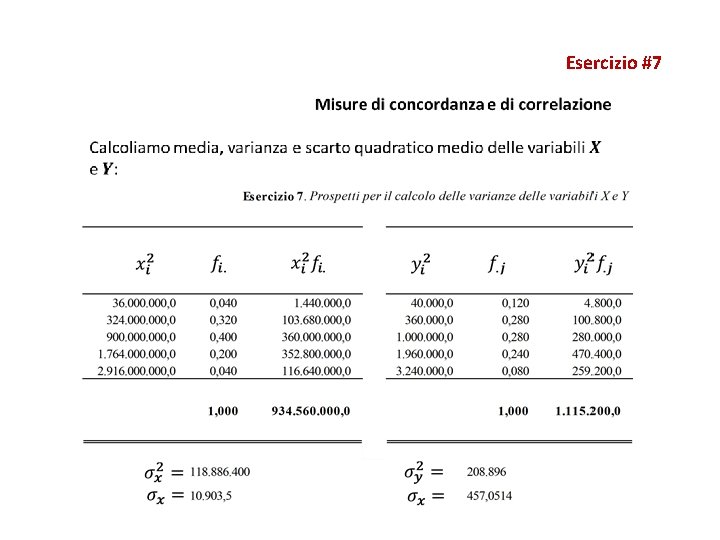 Esercizio #7 Esercizio #7