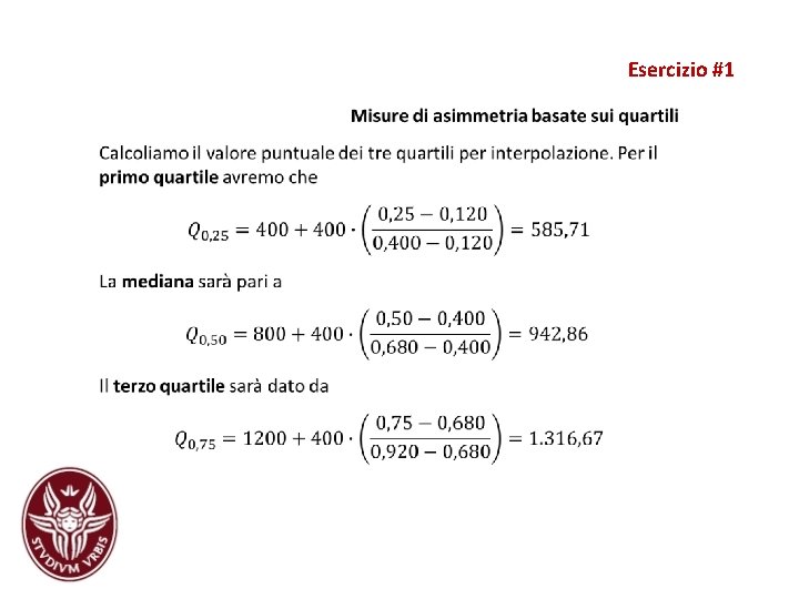 Esercizio #1 Esercizio #1