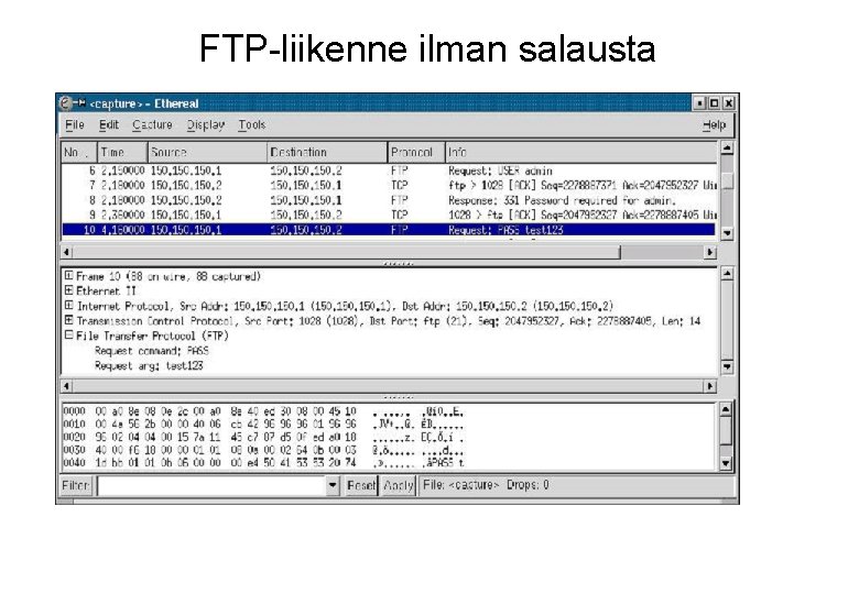 FTP-liikenne ilman salausta 