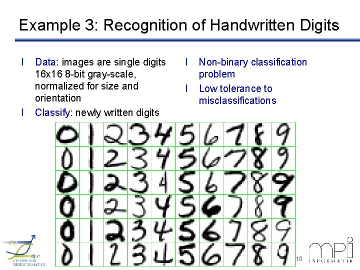 Example 3: Recognition of Handwritten Digits l l Data: images are single digits 16