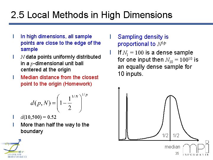 2. 5 Local Methods in High Dimensions l l l In high dimensions, all