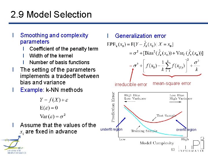 2. 9 Model Selection l Smoothing and complexity parameters l Generalization error l Coefficient