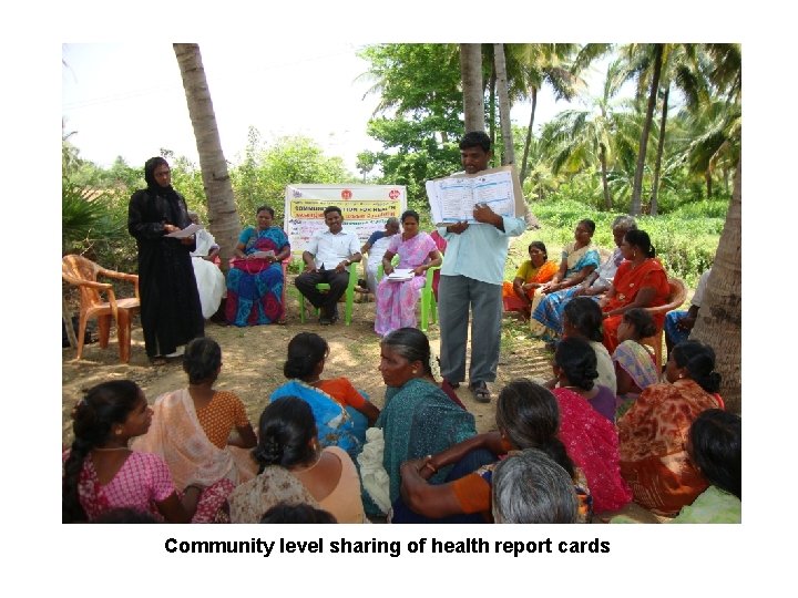 Community level sharing of health report cards 