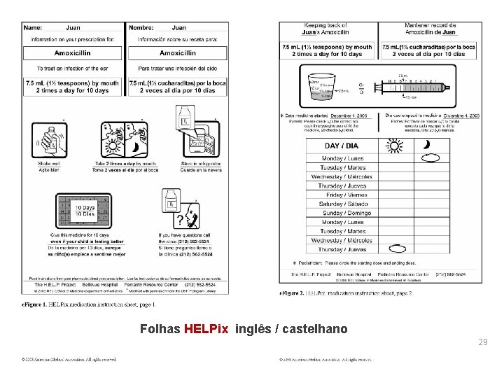 Folhas HELPix inglês / castelhano 29 