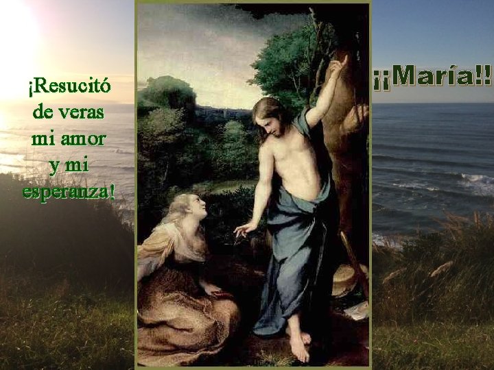 ¡Resucitó de veras mi amor y mi esperanza ! ¡¡María!! 