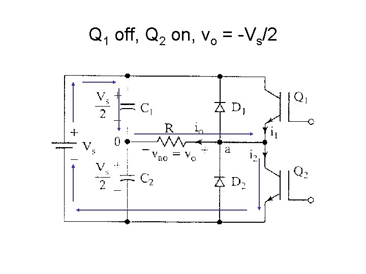 Q 1 off, Q 2 on, vo = -Vs/2 