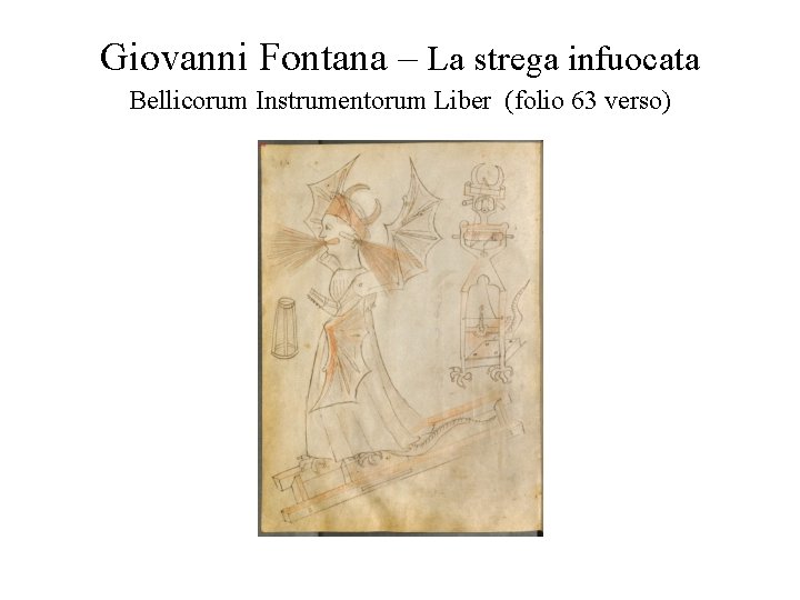 Giovanni Fontana – La strega infuocata Bellicorum Instrumentorum Liber (folio 63 verso) 