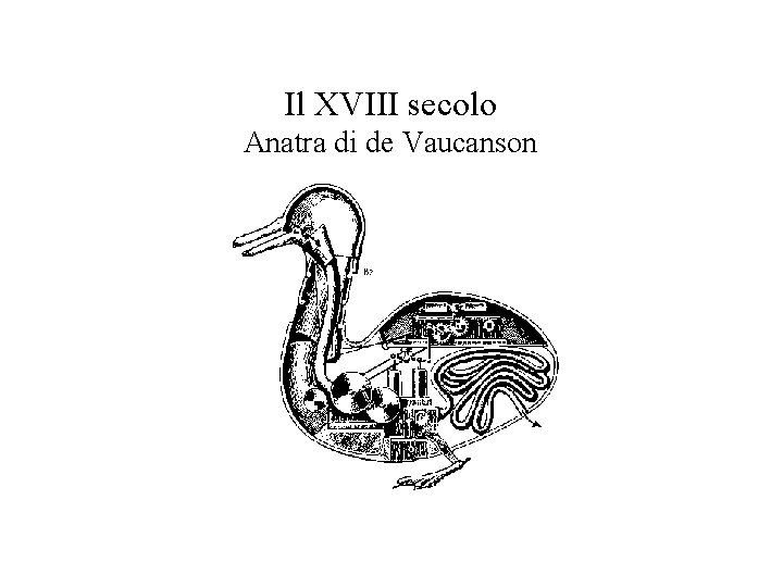 Il XVIII secolo Anatra di de Vaucanson 