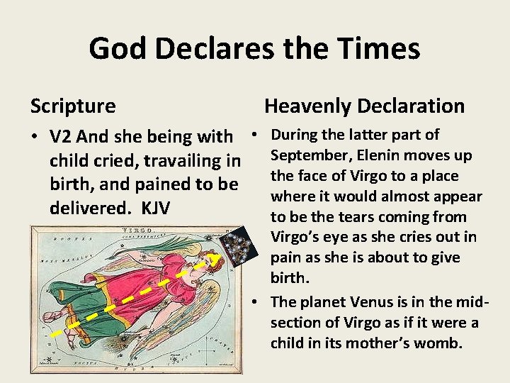 God Declares the Times Scripture Heavenly Declaration • V 2 And she being with