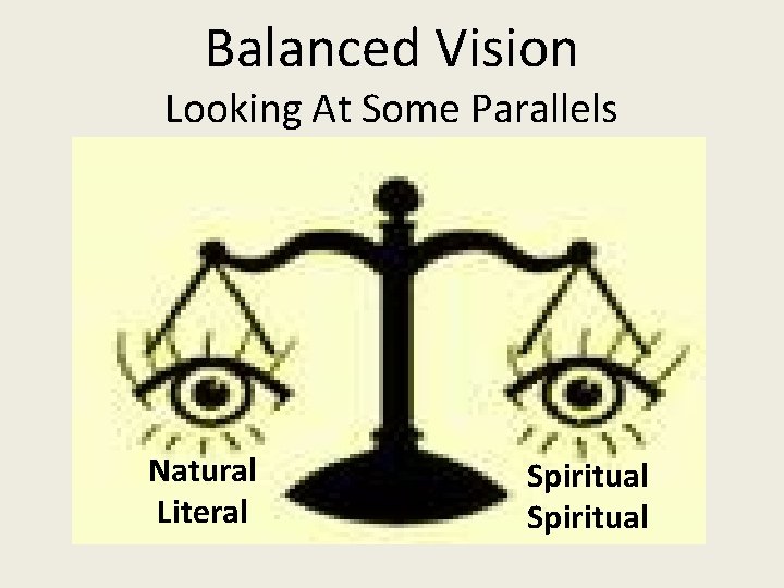 Balanced Vision Looking At Some Parallels Natural Literal Spiritual 