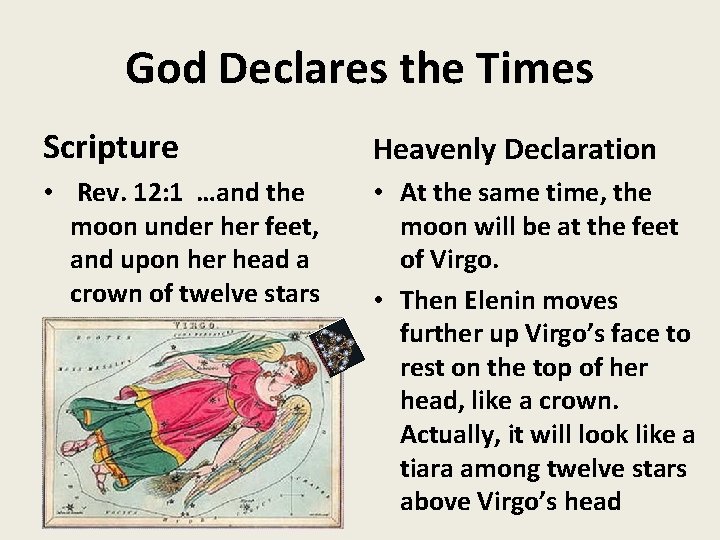 God Declares the Times Scripture Heavenly Declaration • Rev. 12: 1 …and the moon
