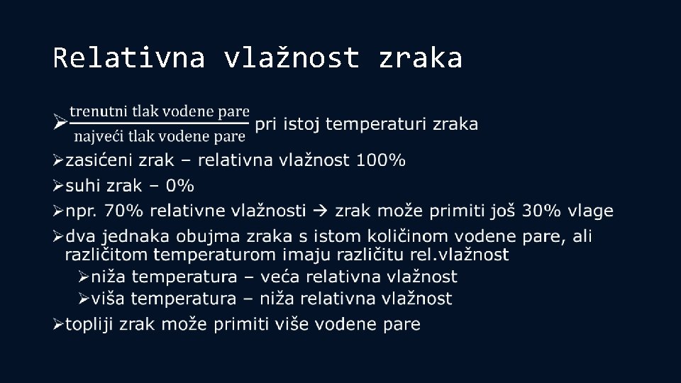 Relativna vlažnost zraka Ø 