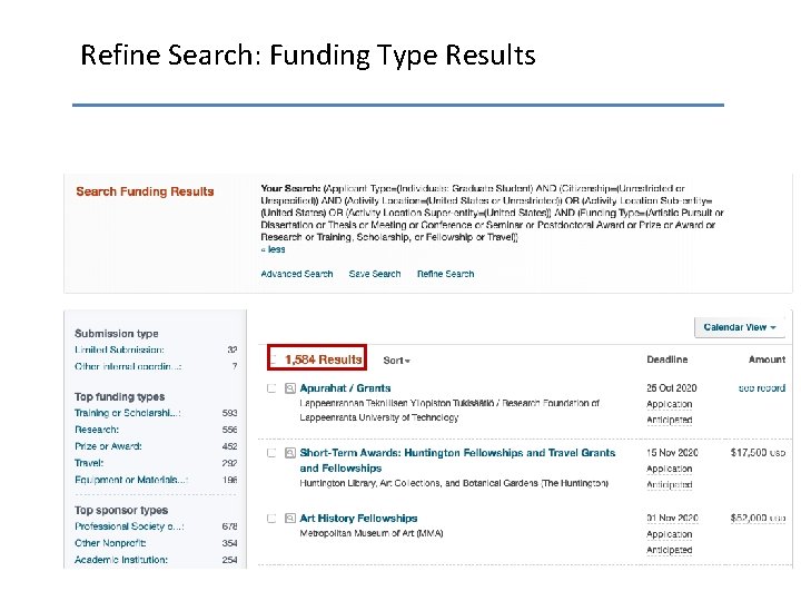 Refine Search: Funding Type Results 