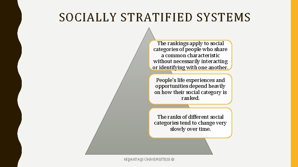 SOCIALLY STRATIFIED SYSTEMS The rankings apply to social categories of people who share a