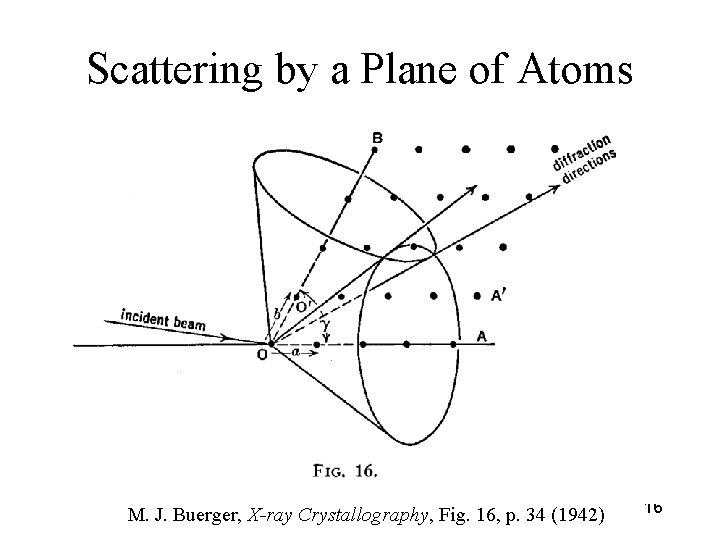 Scattering by a Plane of Atoms M. J. Buerger, X-ray Crystallography, Fig. 16, p.