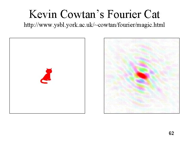 Kevin Cowtan’s Fourier Cat http: //www. ysbl. york. ac. uk/~cowtan/fourier/magic. html 62 