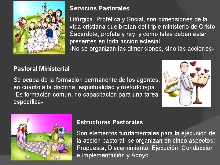 Servicios Pastorales Litúrgica, Profética y Social, son dimensiones de la vida cristiana que brotan