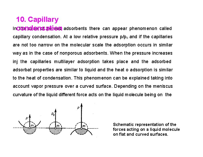 10. Capillary Incondensation the case of porous adsorbents there can appear phenomenon called capillary