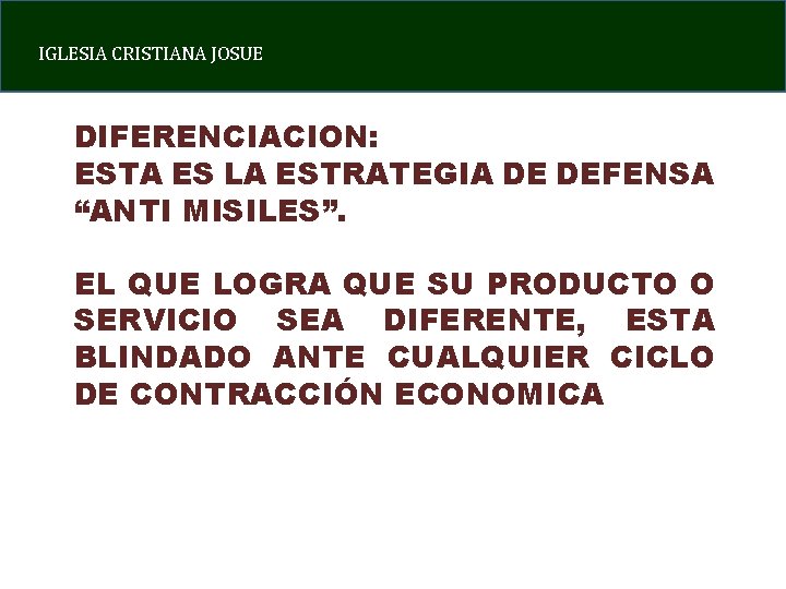 IGLESIA CRISTIANA JOSUE DIFERENCIACION: ESTA ES LA ESTRATEGIA DE DEFENSA “ANTI MISILES”. EL QUE