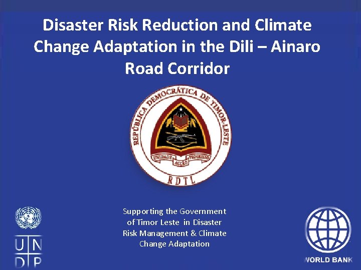 Disaster Risk Reduction and Climate Change Adaptation in the Dili – Ainaro Road Corridor