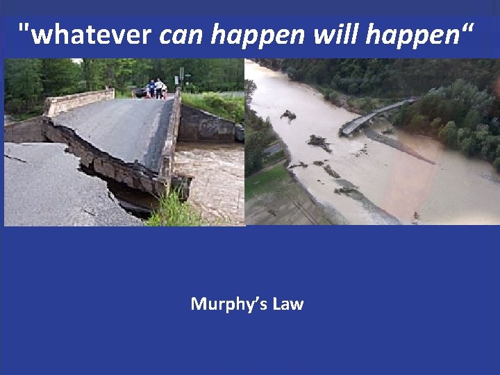 "whatever can happen will happen“ Murphy’s Law 