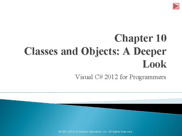 Chapter 10 Classes and Objects: A Deeper Look Visual C# 2012 for Programmers ©