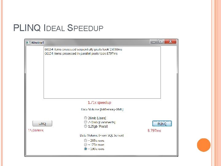 PLINQ IDEAL SPEEDUP 